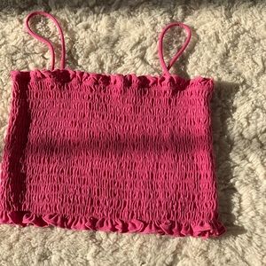 Pink cropped tank top